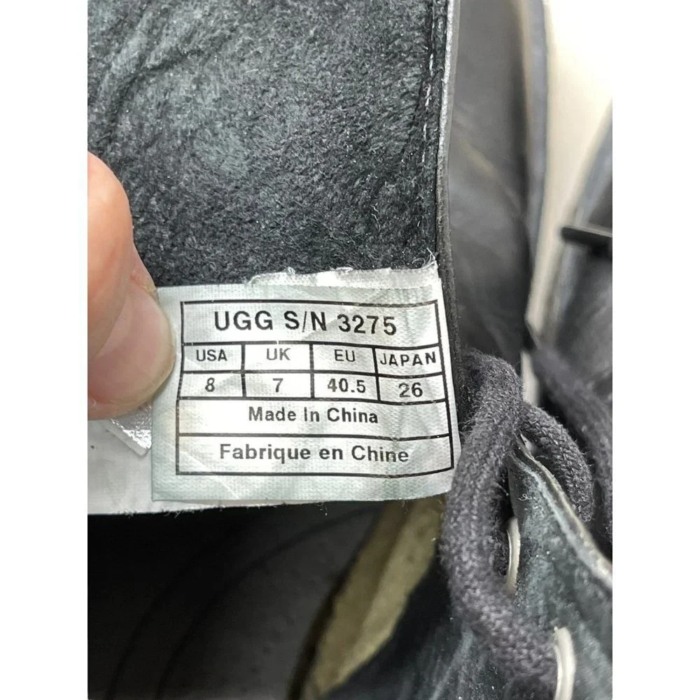 UGG Australia Leighton Chukka Desert Leather Boots Black 3275 Men's Size US 8